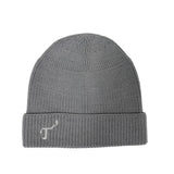 Men's Gray Merino Wool Knit Hat, with White Embroidered T3 logo