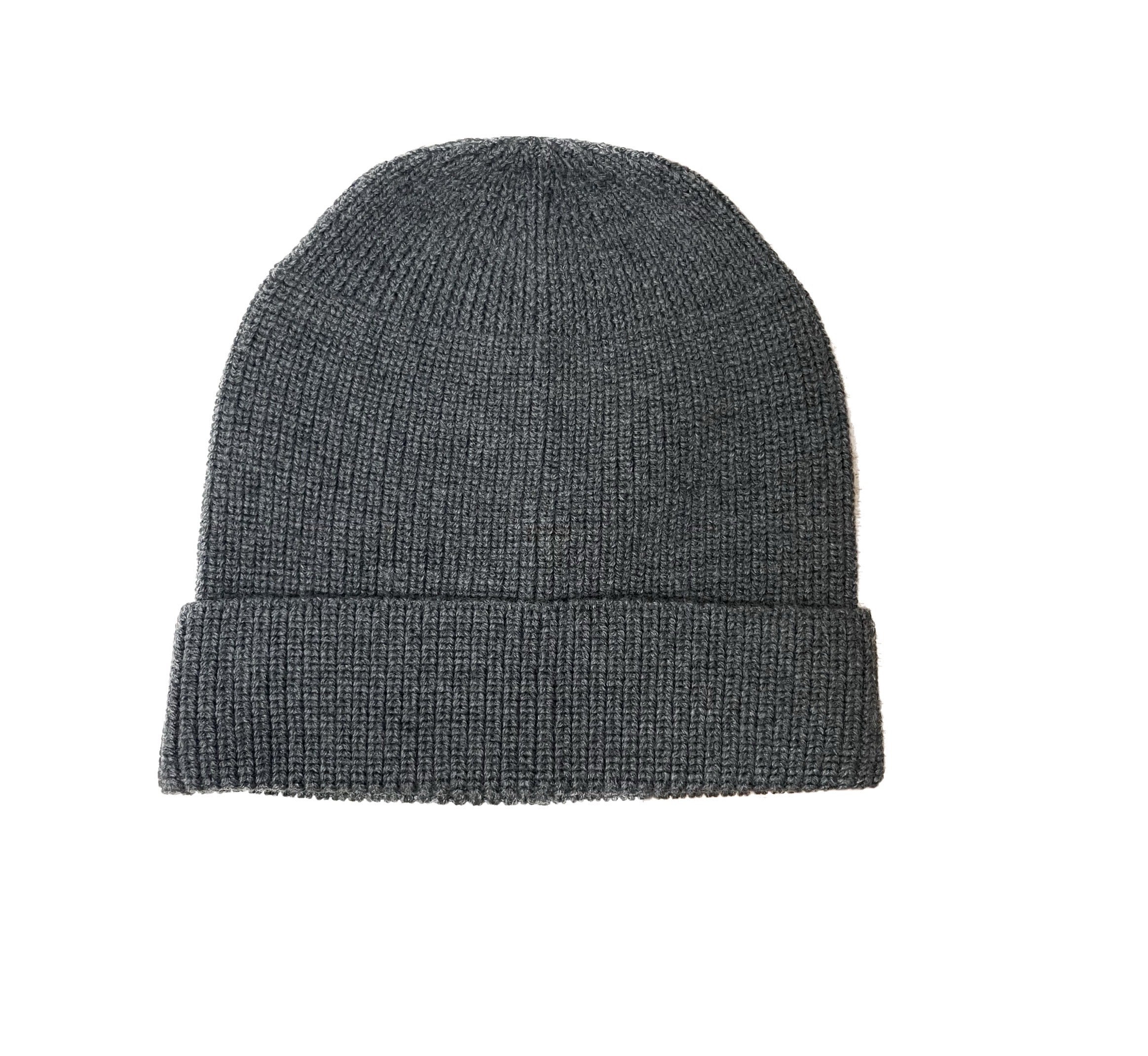 Men's Charcoal Merino Wool Knit Hat