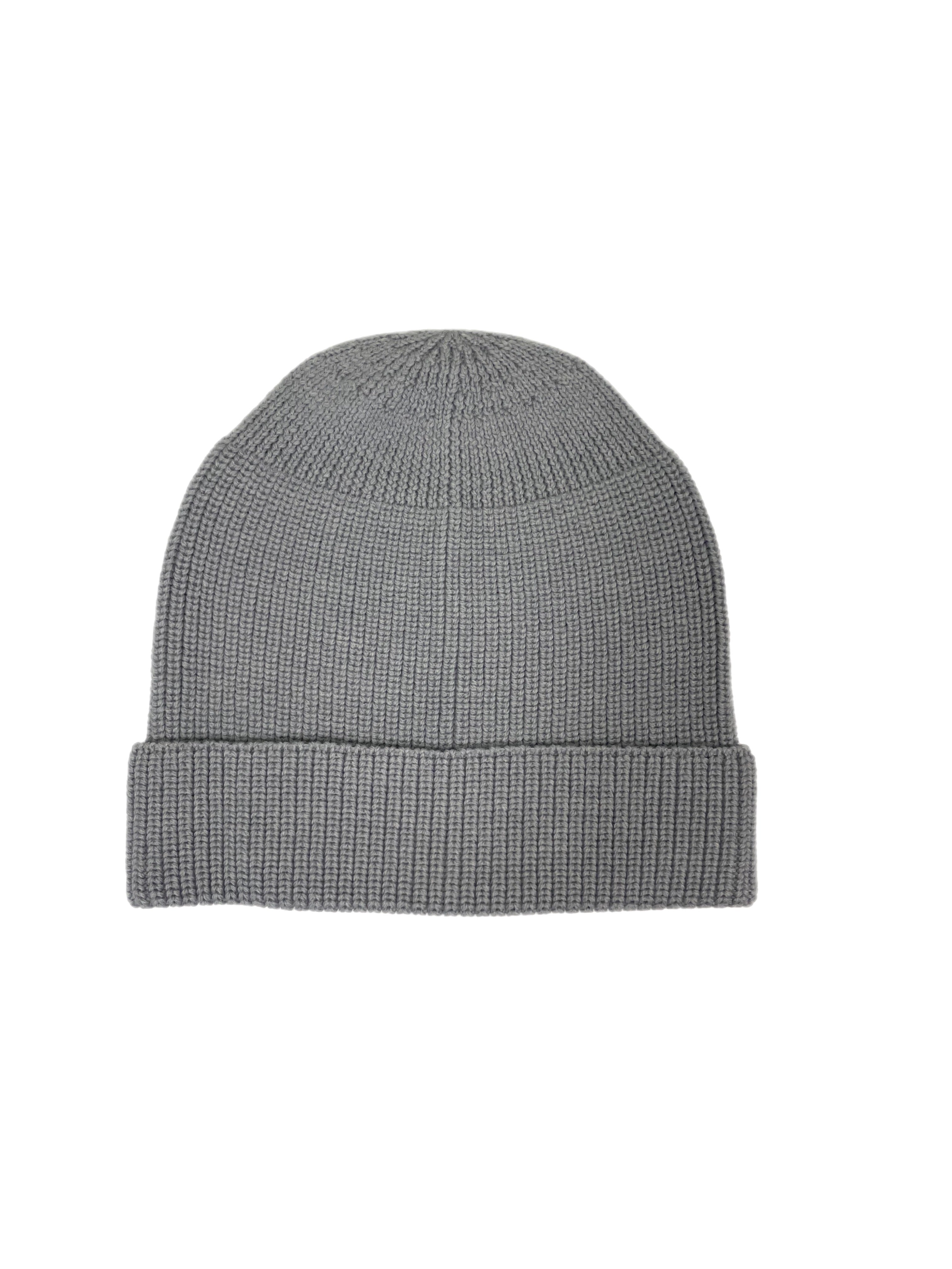 Men's Gray Merino Wool Knit Hat