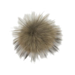 Light brown faux fur pom beanie topper