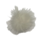 White faux fur pom beanie topper