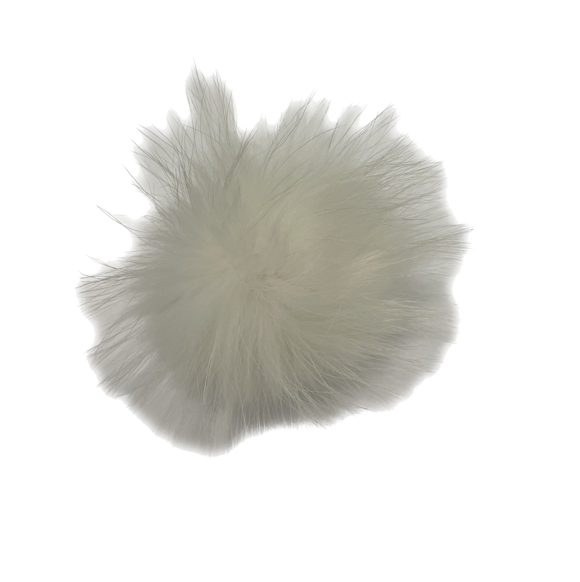 White faux fur pom beanie topper