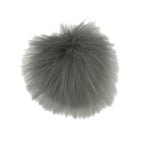 Light gray faux fur pom beanie topper