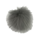 Light gray faux fur pom beanie topper
